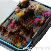 64Pcs Dry Flies Bass Salmon Trouts Flies Nymph and Streamer Fly Fishing flies Kit Waterproof Fly Box for Trout Fly Fishing Flies (same with picture)   